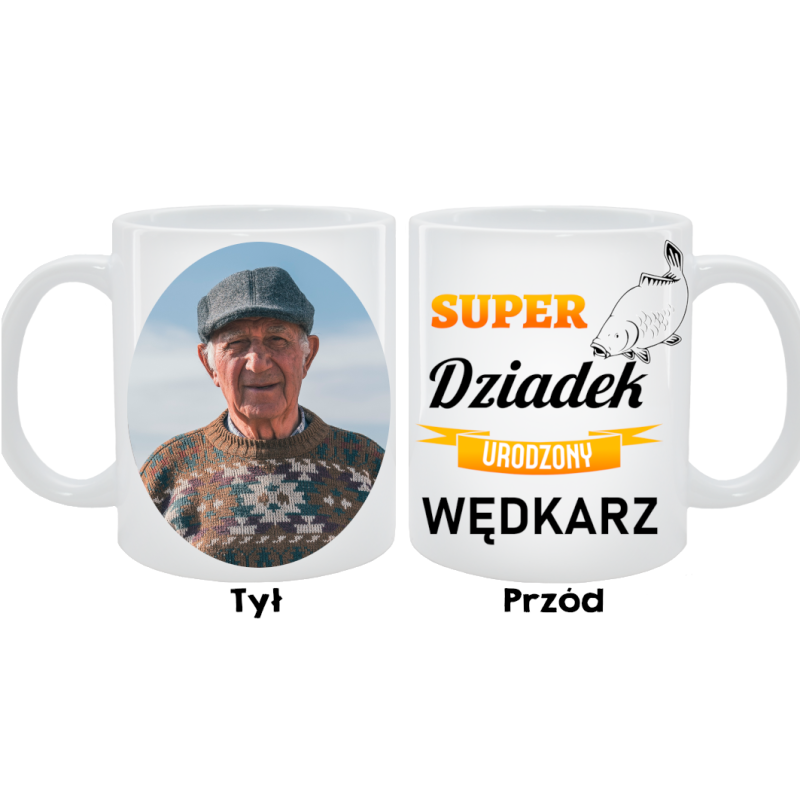 Kubek dla Dziadka - Super dziadek urodzony wędkarz
